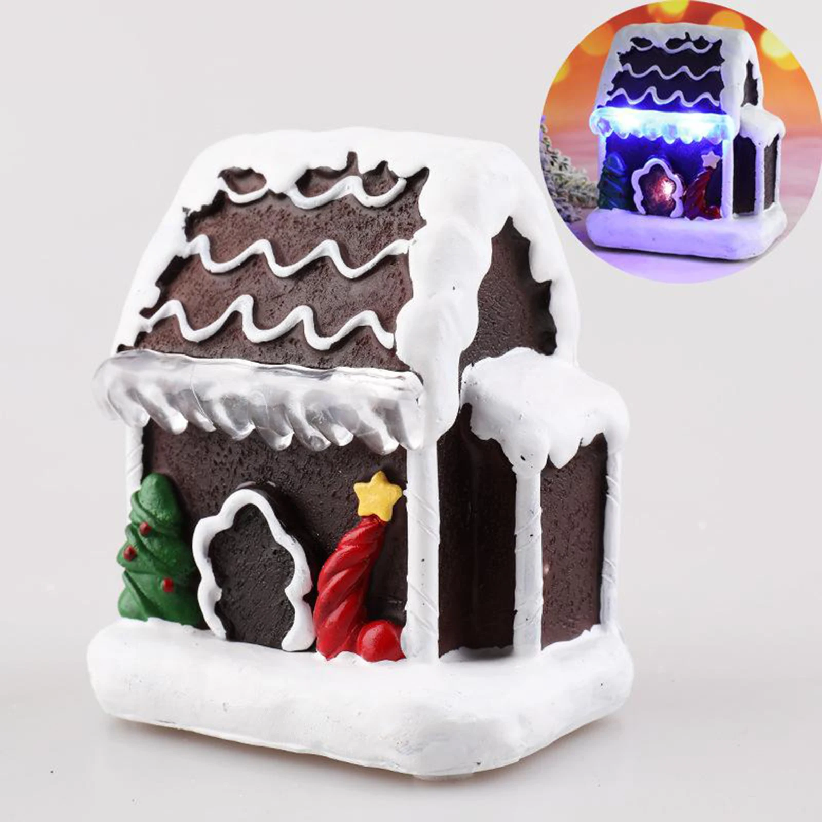 Tabletop Christmas Village Decoration Centerpiece, Home Xmas Party Bedroom Living Room Desktop Decor