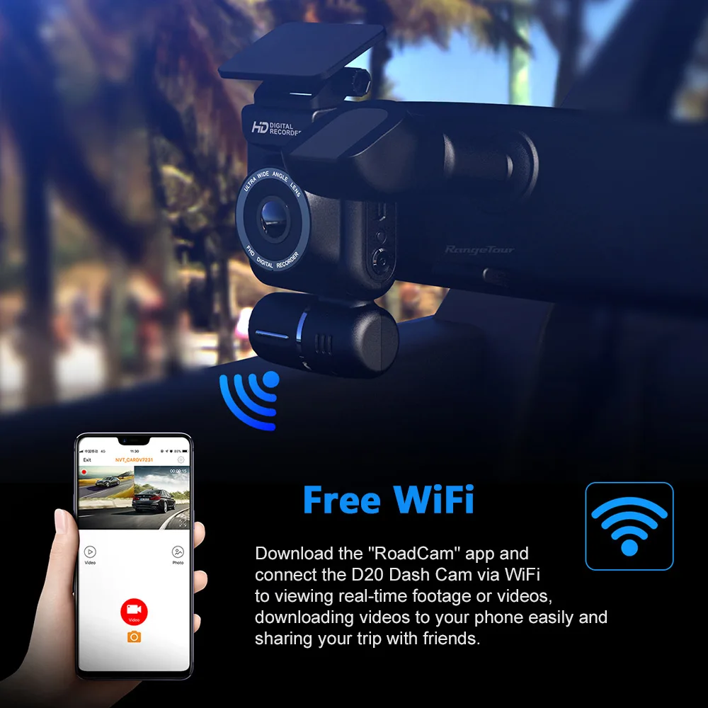 Скрытый Автомобильный видеорегистратор Mini 4K 2160P с двумя объективами Wi Fi GPS Novatek 96663