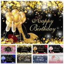 

Mocsicka Woman Birthday Party Background Decorations Glitter High Heel Balloon Photo Backdrop Photo Studio Props for Photography