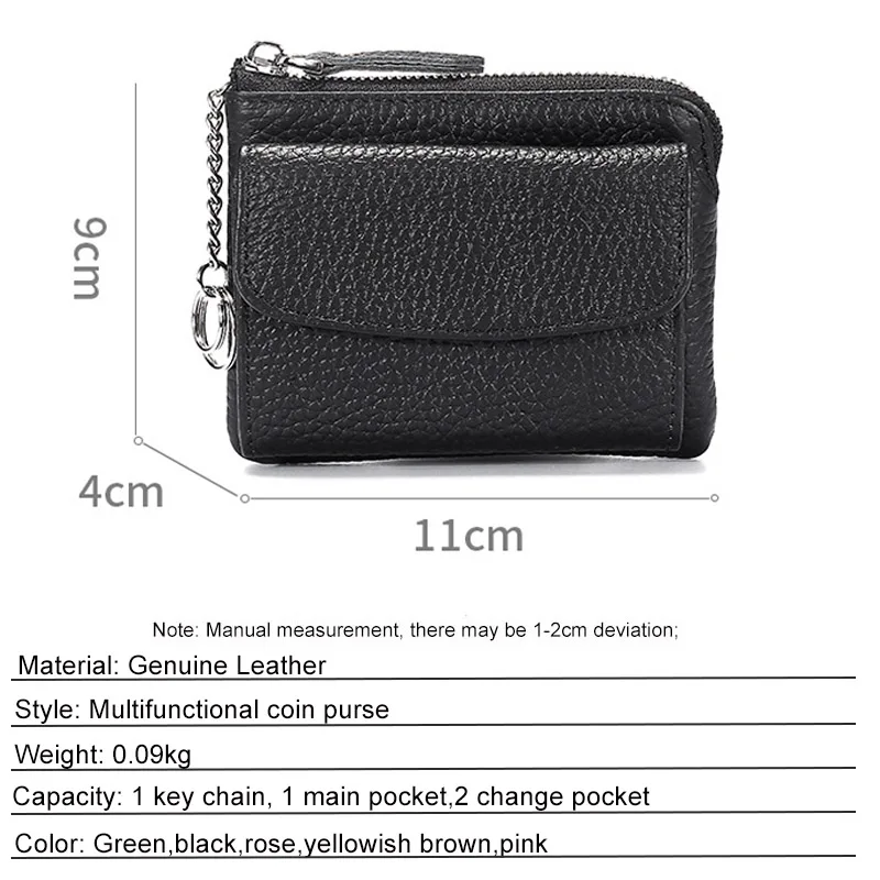 CICICUFF портмоне из натуральной кожи женский короткий кошелек портмоне держатель для карт на молнии Карманный кожаный кошелек миниатюрная монетная сумка
