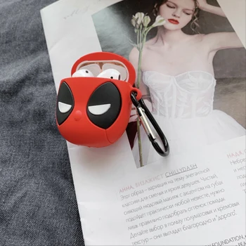 

3D Deadpool Earphone Case for Airpods 1/2 Cute Cartoon Funny The Avengers Kabi Silicone Case Protective Earbuds Accessories