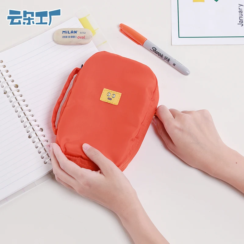 귀여운 휴대용 연필 케이스, 학교 연필 파우치, 노란색 보관 가방, 소년 소녀 연필 상자, 귀여운 문구 선물