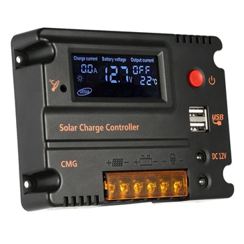

Super sell-Solar Charge Controller Lcd Display Solar Panel Charge and Discharge Controller Temperature Compensation 12V 10A