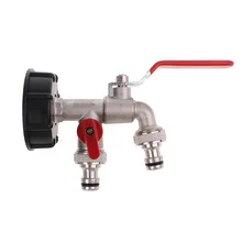 IBC S60X6 выход резервуара для воды с латунным краном и 1/" двойной кран оснастки на Разъем воды прикладом 94 шт