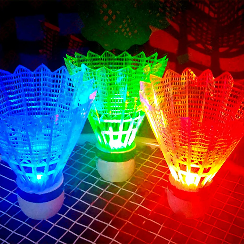 4 шт красочное освещение наружный Спорт перо Волан светодиодный ночной бадминтон открытый развлечения световые шары аксессуары