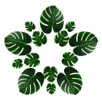 

66 Pcs Artificial Tropical Palm Leaves Decorations Fake Leaf for Hawaiian Tropical Party Decorations Jungle Theme Party Supplies