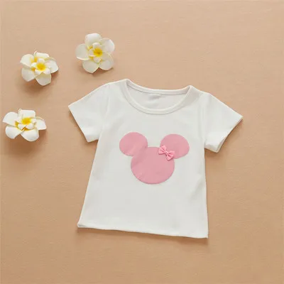 Girls Long Sleeve Children's T-shirt Bottom-shirt Children's Autumn Cartoon Embroidered Cotton T-shirt - Цвет: E20-white