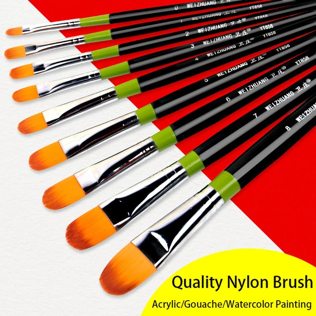 6Pcs/bag Watercolor Gouache Paint Brushes Different Shape Round Pointed Tip  Nylon Hair Painting Acrylic Brush Set Art Supplies - AliExpress