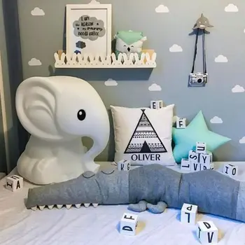 

185cm Newborn Baby Bed Bumper Cartoon Crocodile Animal Stuffed Doll Infant Crib Protector Pillow Cushion Nursery Props Sofa Home