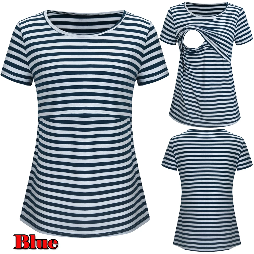 Новинка года; женская рубашка ropa de mujer; Одежда для беременных мам; Одежда для кормящих детей; футболки в полоску с короткими рукавами для беременных