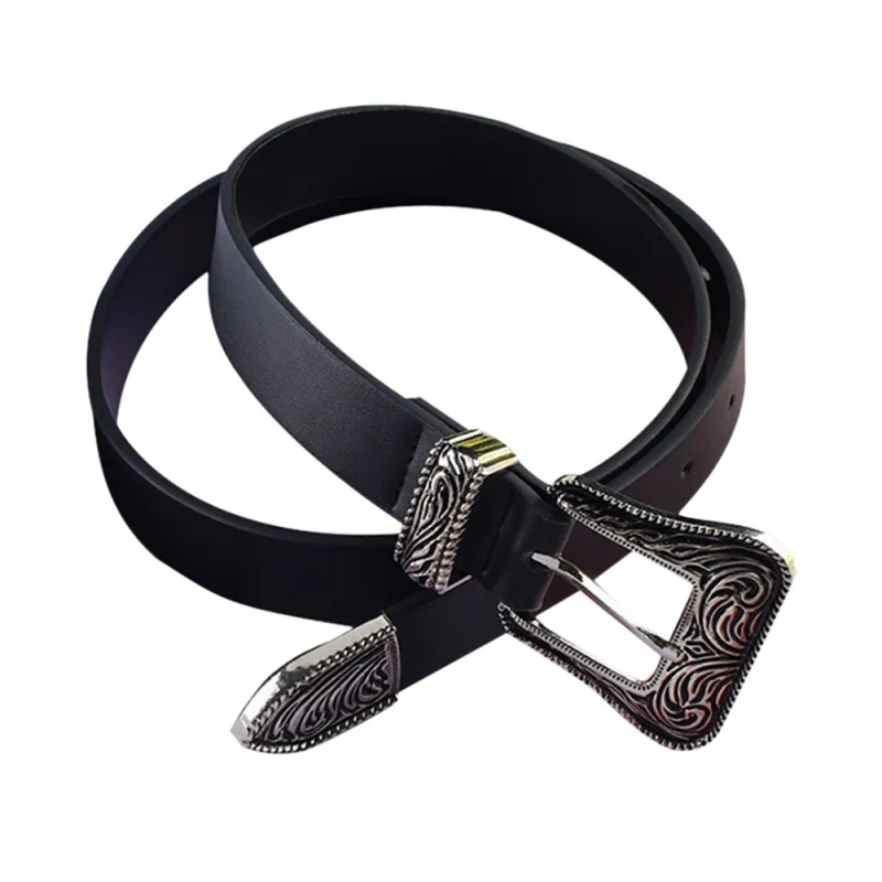 Bump buckle Boho металлический Западный Ремень с двойной пряжкой унисекс для женщин и мужчин классический ремень аксессуары для платья Новинка - Цвет: Bump buckle