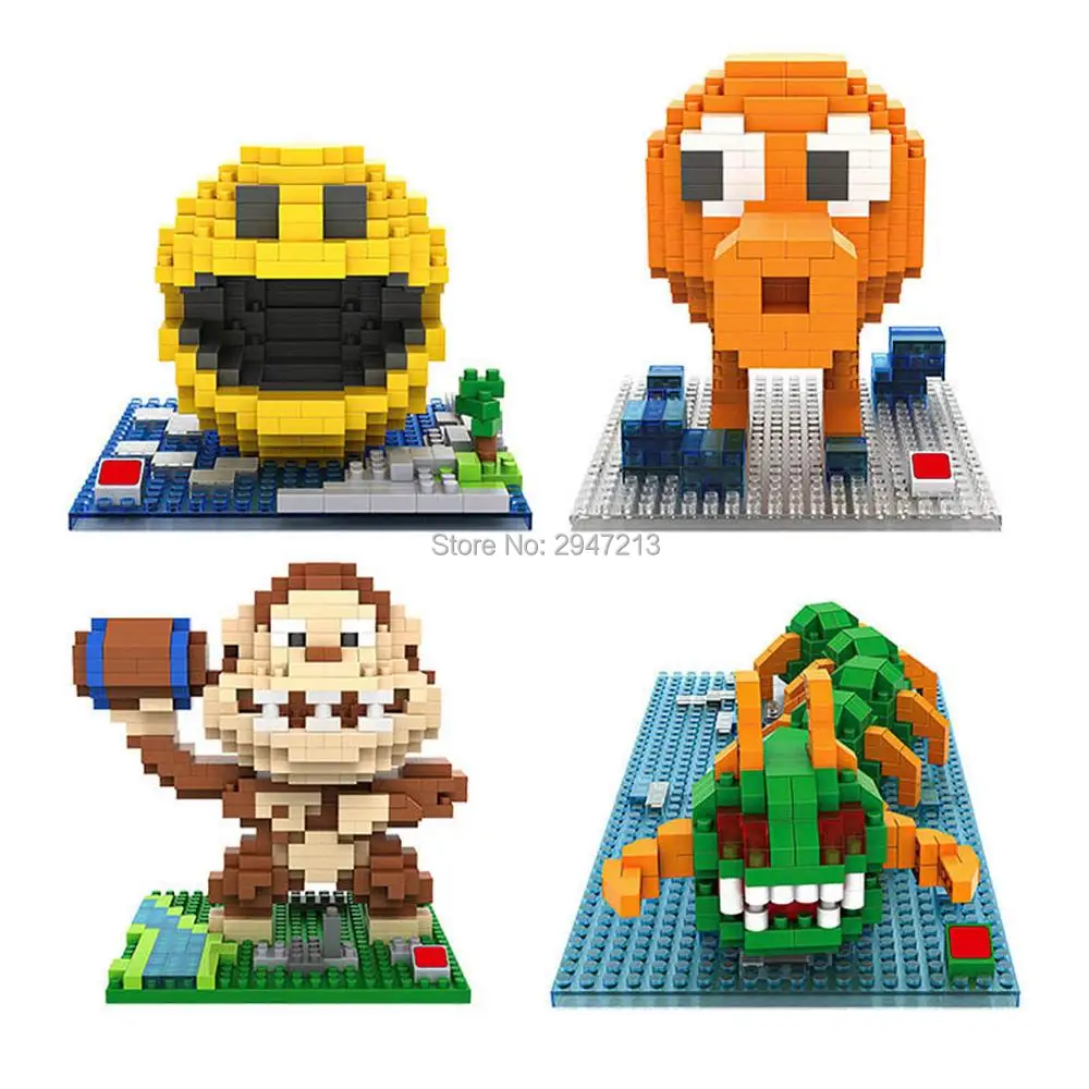 

hot LegoINGlys creators classic pixel game war king kong Qbert zombie figures model mini micro diamond blocks nano bricks toys