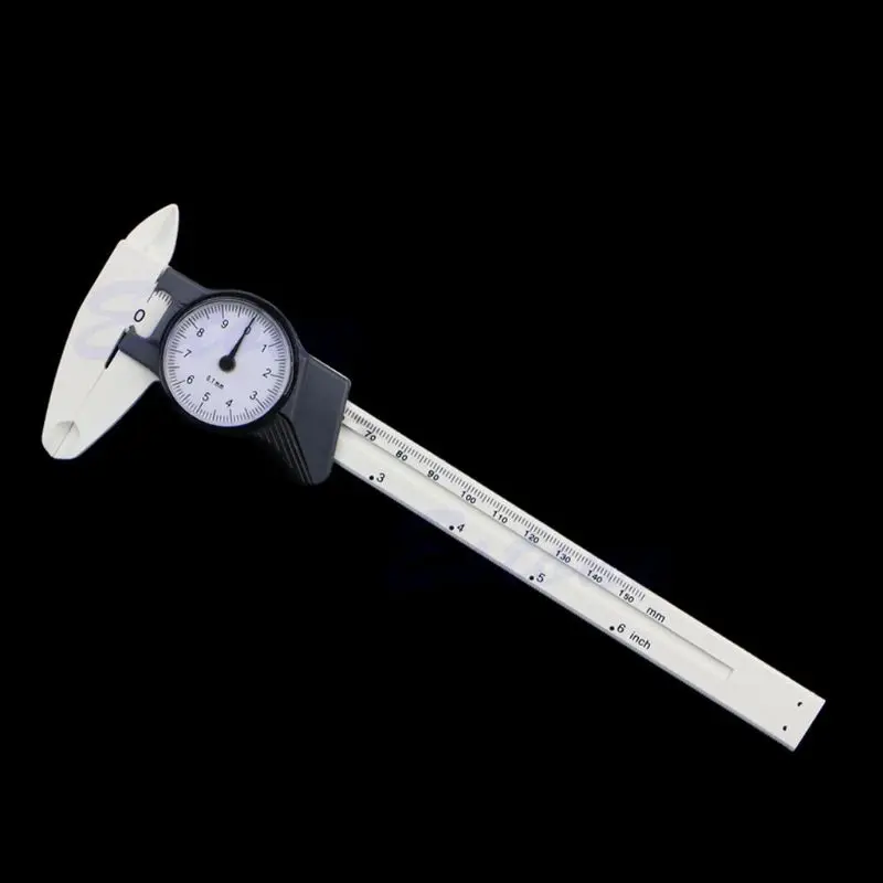 New 150mm 6inch Dial Caliper Plastic Vernier Caliper 4way Gauge