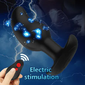 Electric Shock Vibrators Prostate Massager for Male 8 Vibration Anal Plug Gay Vibrator ButtPlug Sex Toy for Men goods for adults 4