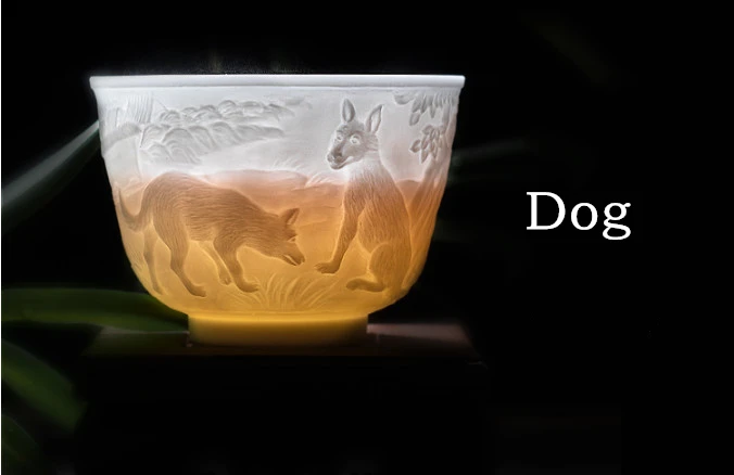 Китайский стиль 12 Благоприятный Зодиак керамические резинки 3D чайная чашка кунг-фу чай пуэр фарфоровая чайная чашка набор чайная церемония подарки 100 мл