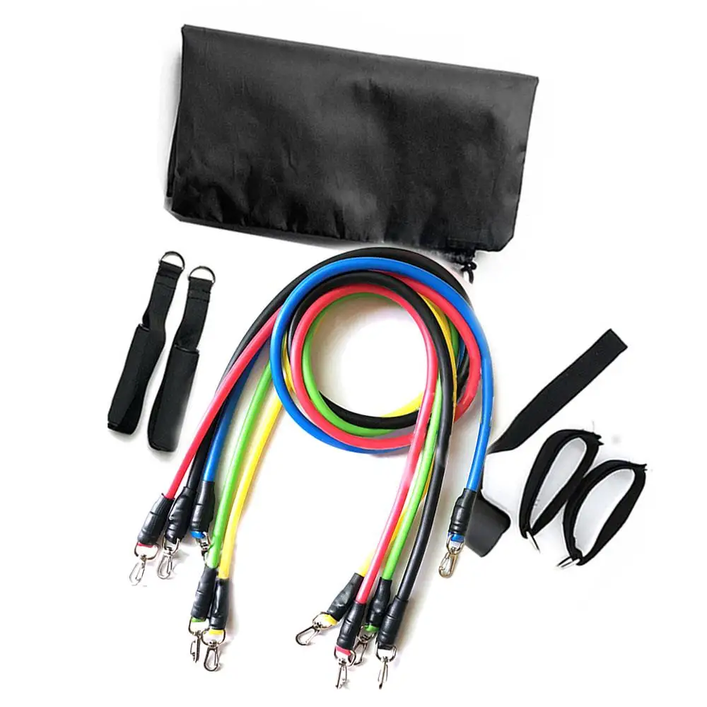 

11pcs/ Set Pull Rope Latex Resistance Bands Crossfit Training Exercise Yoga Tubes Rubber Expander Elastic Bands Fitness with Bag