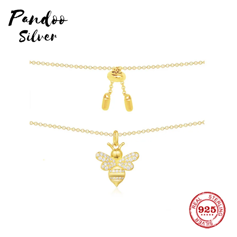 

Fashion Charm Sterling Silver Copy 1:1 Copy,Adjustable Necklace With Bumble Bee Pendant Women Monaco Jewelry Gift With Logo