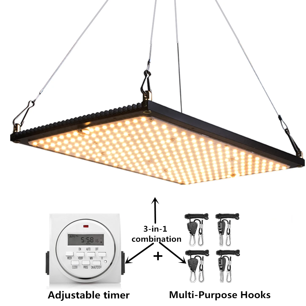 - Full Spectrum 240W LED Grow Light And Programmable Timer Switch Samsung LM301H V2 Lamp Beads For Indoor Hydroponic Plants