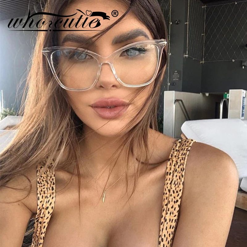 Очки WHO CUTIE в винтажном стиле кошачий глаз оправа для очков женщин прозрачные