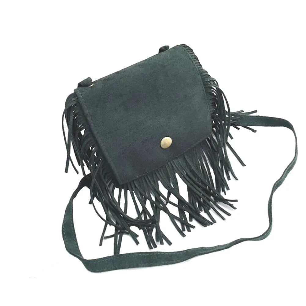 Tassel Mini Messenger Bag Kids Girls Handbags Coin Purse Children Shoulder Bags 5