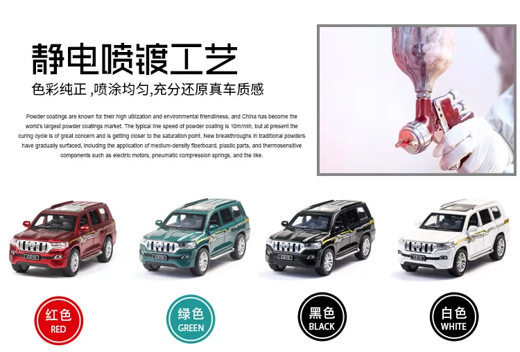 1/32 Overbearing Prado литой модельный автомобиль из металлического сплава моделирование оттяните назад Автомобильные фары игрушки для детей Подарки для детей