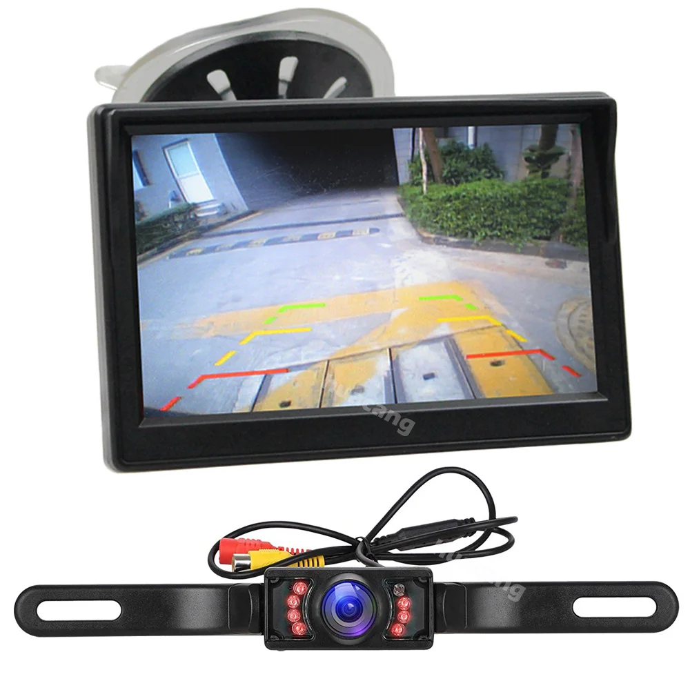 " TFT lcd HD Реверсивный монитор+ Автомобильная камера заднего вида Водонепроницаемая система ночного видения парковки