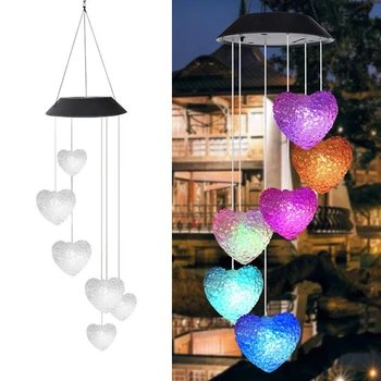

Spot Solar Powered LED Wind Chime Portable Color Changing Outdoor Decorative Windbell Light QP2