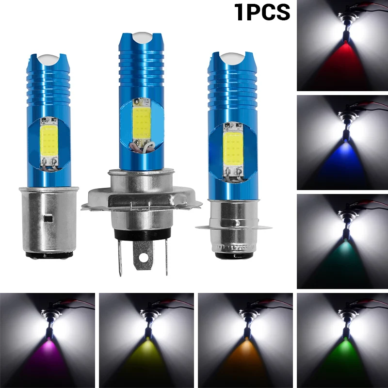 

DERI 1pc Motorcycle Headlight LED Light Bulb With Colorful Runing Light H4 P15D BA20D White Ampoule LED Bombillos LED Para Moto
