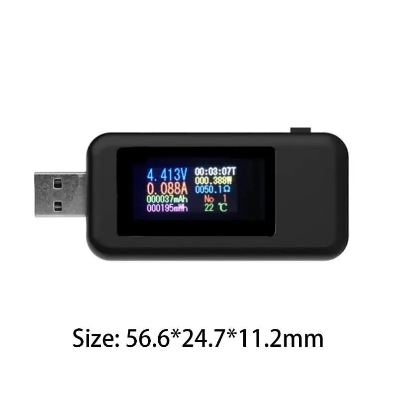 Лидер продаж измерители напряжения 10 в 1 цифровой диспай 4-30 в DC USB тестер Ток Напряжение зарядное устройство индикатор power Bank емкость батареи - Цвет: Черный