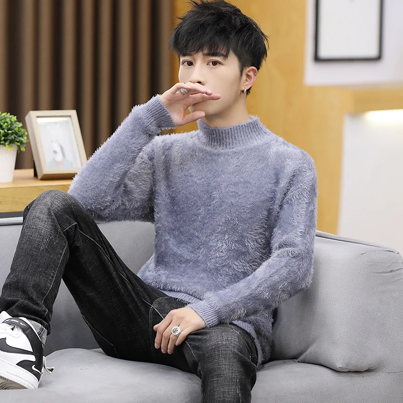 Men мужские кашемировые свитера с длинным рукавом Pull Homme однотонная уличная одежда с длинным рукавом Осенний пуловер свитер мужские Топы XXXL