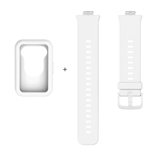 Silicone Band for Huawei Watch Fit Smart Wristband Bracelet Replacement Accessories for Huawei Fit Strap Protector Cover White Set