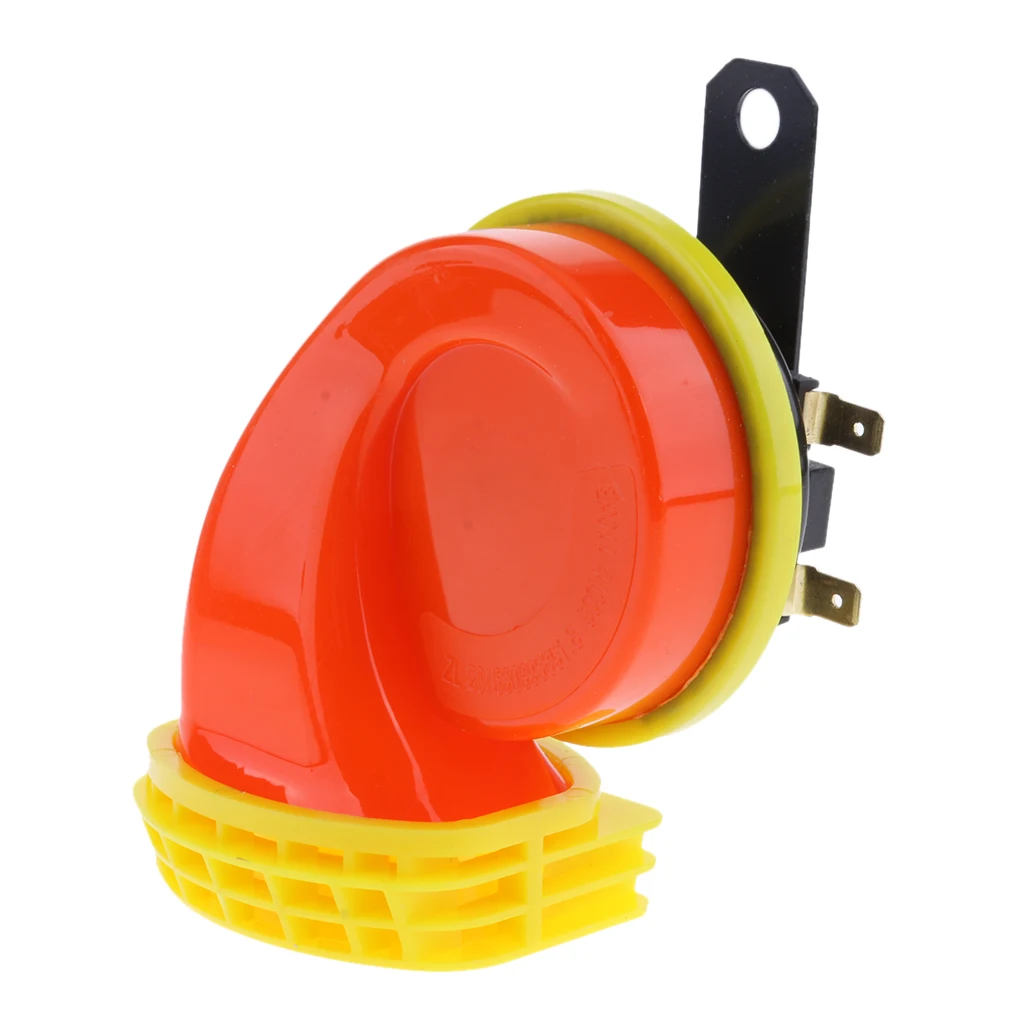 Car Motorcycle 130dB Loud Snail Air Horn Siren Waterproof 510hz 12V Orange