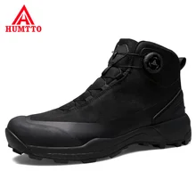  HUMTTO Waterproof Men Boots Leather Platform Sneakers for Mens Hiking Ankle Boots Winter Rubber Designer Work Safety Man Shoes 