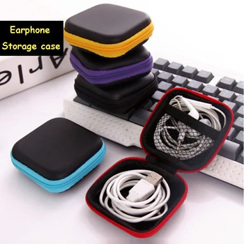 

2PCS USB Cable Organizer Case Headphones Portable Travel Small Items Storage Bags Change Purse Box Zippered Pouch for Headset