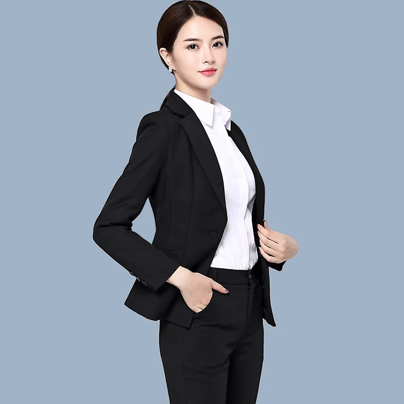 Рабочая одежда vrouwen Pak Herfst OL2018 Modieuze Pak Interview Jurk отель Werkkleding Broek набор