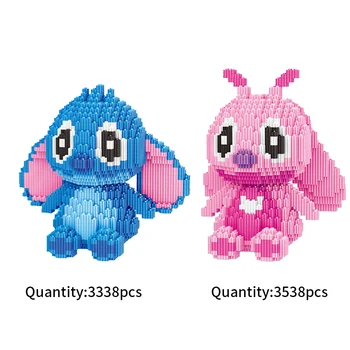 

Disney cartoon Lilo & Stitch Angel building blocks Big particles Stitch model educational toys gifts for children