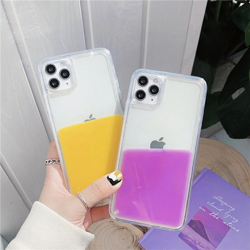 

Candy Liquid Quicksand Fruit juice phone Case For iphone 12MINI 12 11 Pro MAX 6 6S 7 8 Plus X XS max XR SE 2020 Clear soft Cover