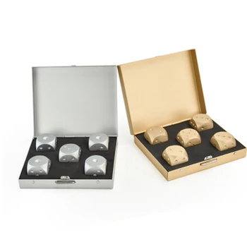 

Ices Aluminium Alloy Dies Of Heavy Solid Playing Copper Tool Game Camping Poker Dice Set With Case