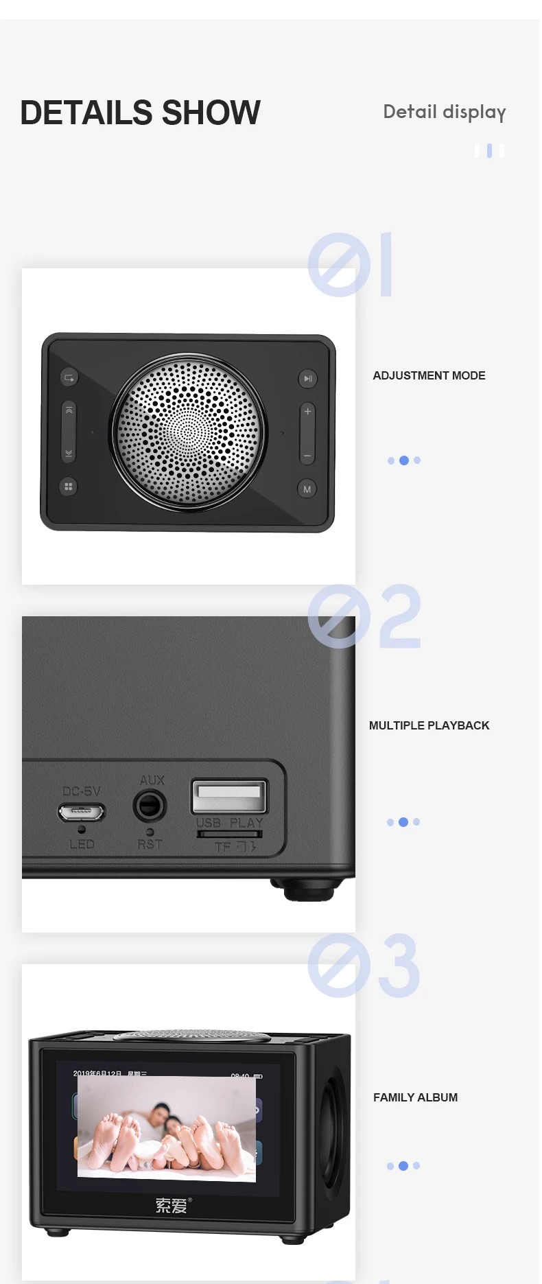 SOAIY K6 Портативный видео динамик Bluetooth беспроводной 3D стерео уличные комнатные автомобильные часы ЖК-дисплей FM радио Поддержка TF сабвуфер