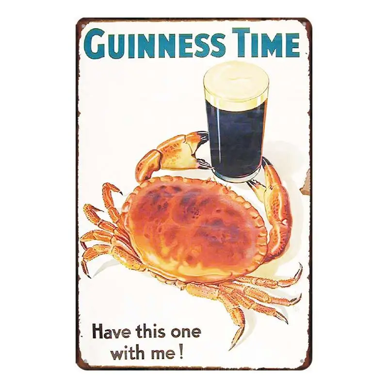 Винтажная тарелка Guinness металлическая жестяная вывеска настенная панель для дома художественная кухонная кофейная декоративная металлическая роспись жестяная вывеска настенная декоративная доска