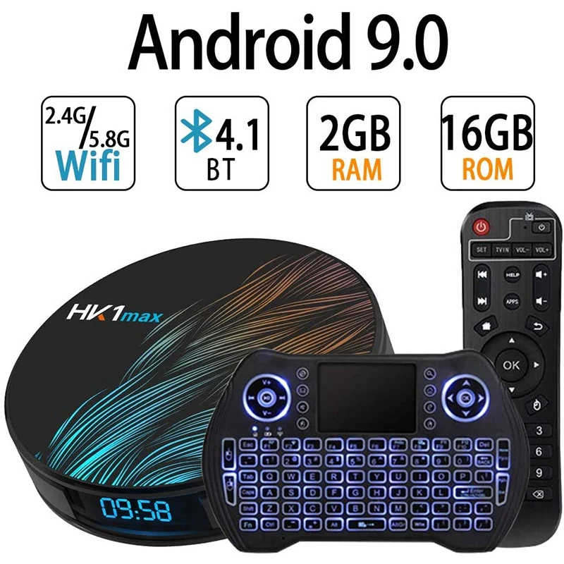 Android 9 0 смарт-ТВ коробка RK3318 2 Гб оперативной памяти 16 встроенной Wi-Fi BT4.1 Ethernet LAN 3D