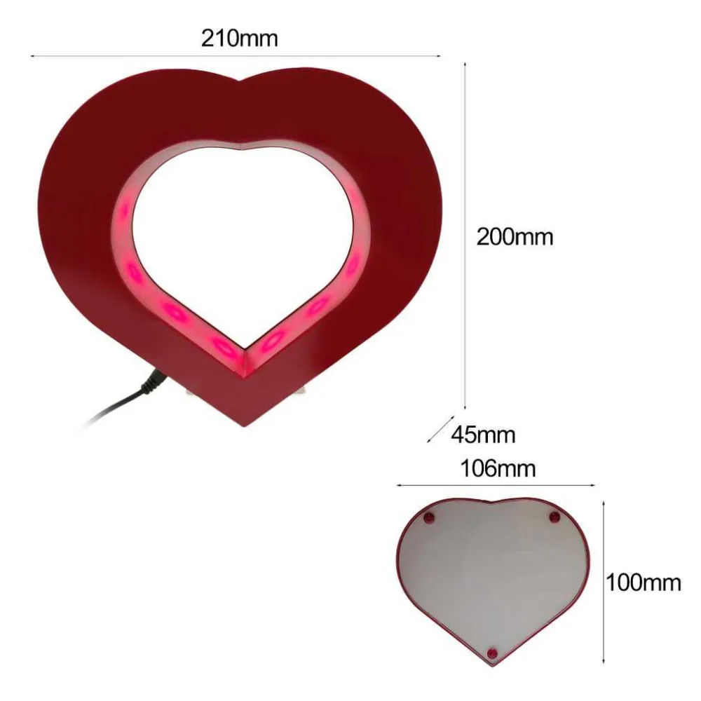 Floating Photo Frame Red Heart Magnetic Levitation Pictures Frame Magnetic Suspension Photo Frame Home Office Decoration