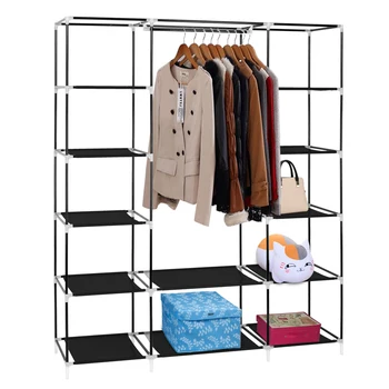 

NEW 69 Inch Portable Clothes Closet Wardrobe Storage Organizer with Non-Woven Fabric Easy to Assemble New