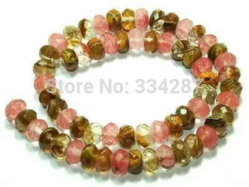5X8mm Faceted Roundel Watermelon Tourmaline Gem loose Beads 15&quot | Украшения и аксессуары