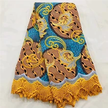 Высококачественная кружевная ткань, Анкара, восковая кружевная ткань, африканская кружевная ткань, воск, шнур кружева для женщин, свадебное платье 070510
