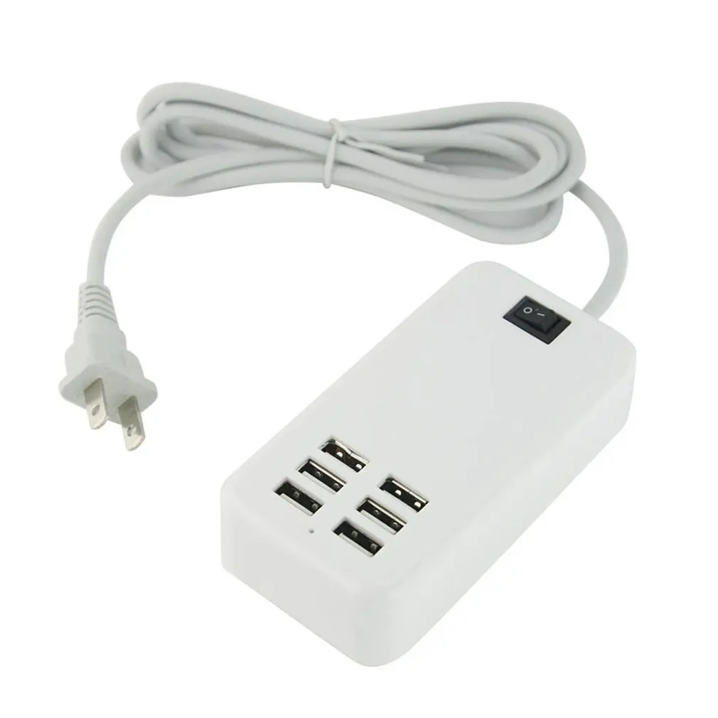 6 портов USB Настольная многофункциональная быстрая настенная зарядная станция AC адаптер питания зарядное устройство умная быстрая зарядная станция