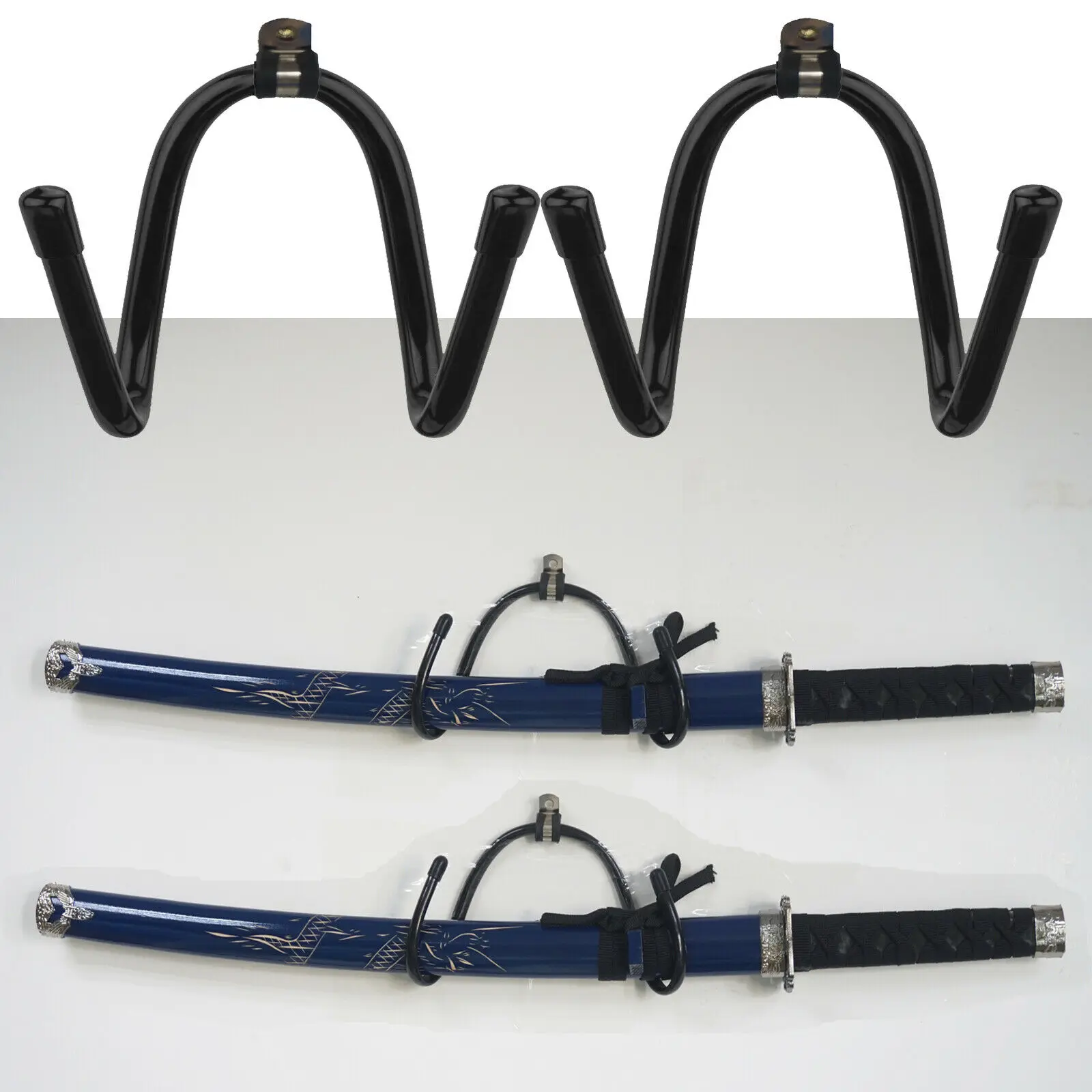 2x Гибкая подставка для настенного монтажа стойки самурайского меч Bushido дисплей