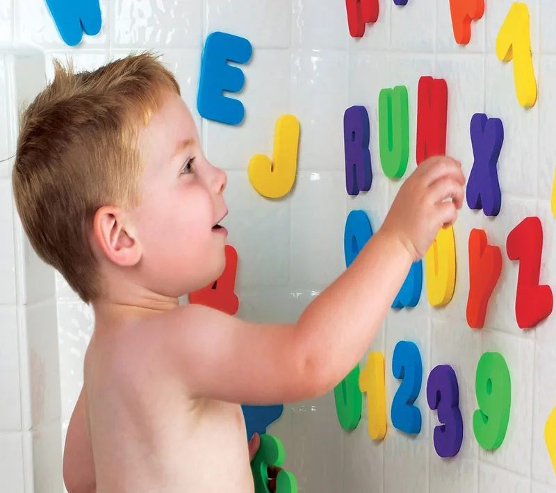 Baby Puzzle Bath Toy EVA Alphanumeric Letter Paste Kindergarten Cognitive jigsaw Bathroom Early Education DIY Sticker Kids Toys