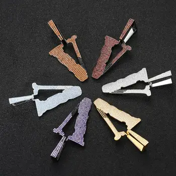 

Hip Hop Micro Paved AAA+ Cubic Zirconia Bling Iced Out Letter V Pendants Necklace for Men Rapper Jewelry Gifts multiple colour