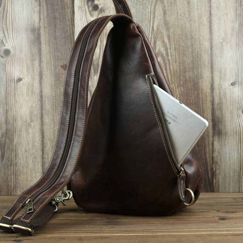 MAHEU Уникальный Повседневный треугольный рюкзак из натуральной кожи, мужской женский рюкзак для Ipad, маленький рюкзак, портативные мужские сумки